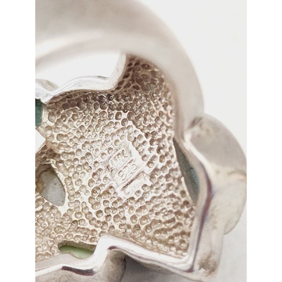 VINTAGE SOUTHWESTERN WHITNEY KELLY TURQUOISE STERLING RING SIZE 10 - Picture 6 of 8